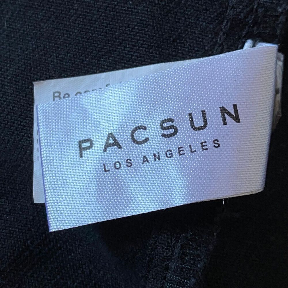 PacSun Los Angeles Jean Jacket Womens Size Small Black Braided Laced Back - Picture 10 of 16